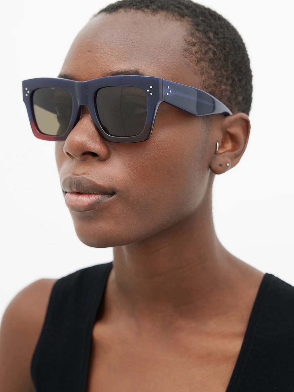 Celine Two-Tone Blue and Red Square Sunglasses